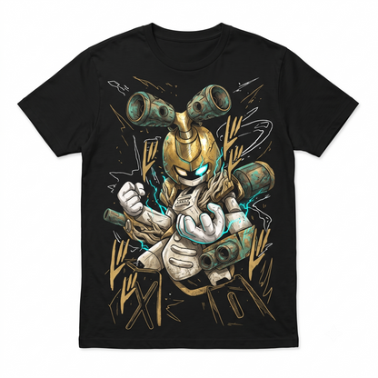 Mechanical Robot Warrior Graphic Tee - Sci-Fi Battle Mecha Art - Vintage Style Unisex T-shirt