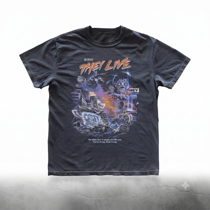 They Live Cult Classic Horror Graphic Tee  Retro Sci-Fi Movie Inspired Apparel  Vintage Aesthetic Unisex T-shirt