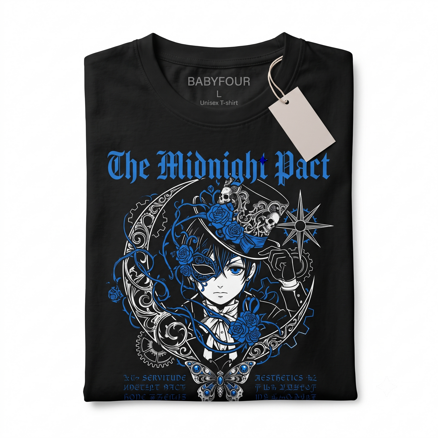 Dark Gothic Butler Vintage Graphic Tee - Japanese Anime Fan Gift Unisex T-shirt