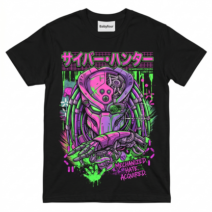 Intergalactic Hunter vs Extraterrestrial Beast Unisex Graphic T-Shirt - Sci-Fi Space Monster Battle Tee