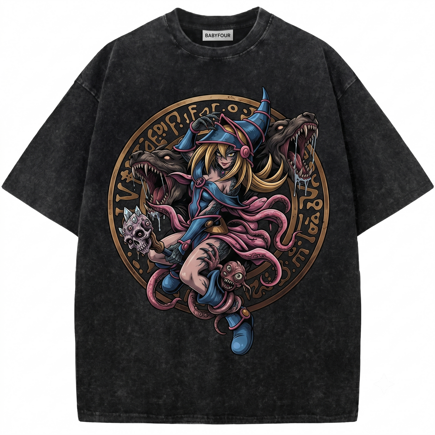 Retro 90s Spellcaster Girl Graphic Tee, Y2K Anime Witch Merch Unisex T-Shirt