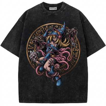 Retro 90s Spellcaster Girl Graphic Tee, Y2K Anime Witch Merch Unisex T-Shirt