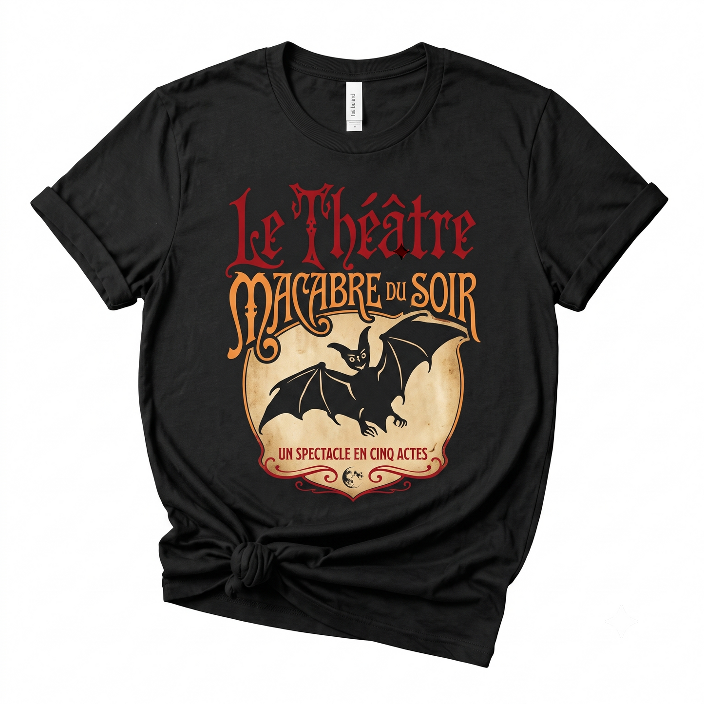 Vintage Gothic Vampire Theater Graphic Tee  Retro French Horror Aesthetic Apparel  Unisex T-shirt