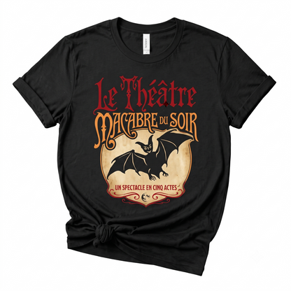 Vintage Gothic Vampire Theater Graphic Tee  Retro French Horror Aesthetic Apparel  Unisex T-shirt