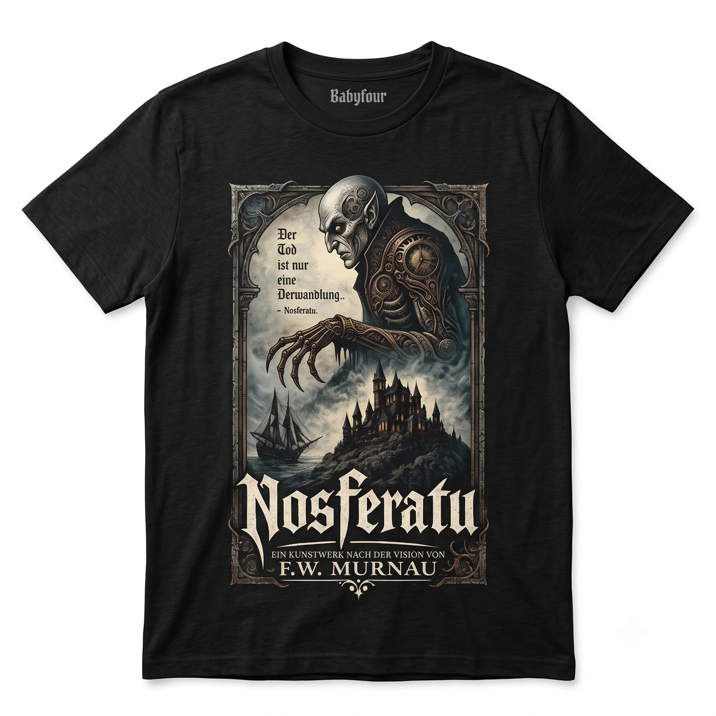 1922 Silent Vampire Movie Graphic Tee - German Expressionism Horror Gothic Film Merch - Vintage Classic Monster Unisex T-Shirt