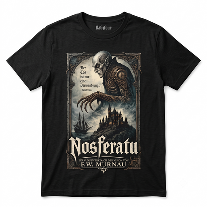 1922 Silent Vampire Movie Graphic Tee - German Expressionism Horror Gothic Film Merch - Vintage Classic Monster Unisex T-Shirt