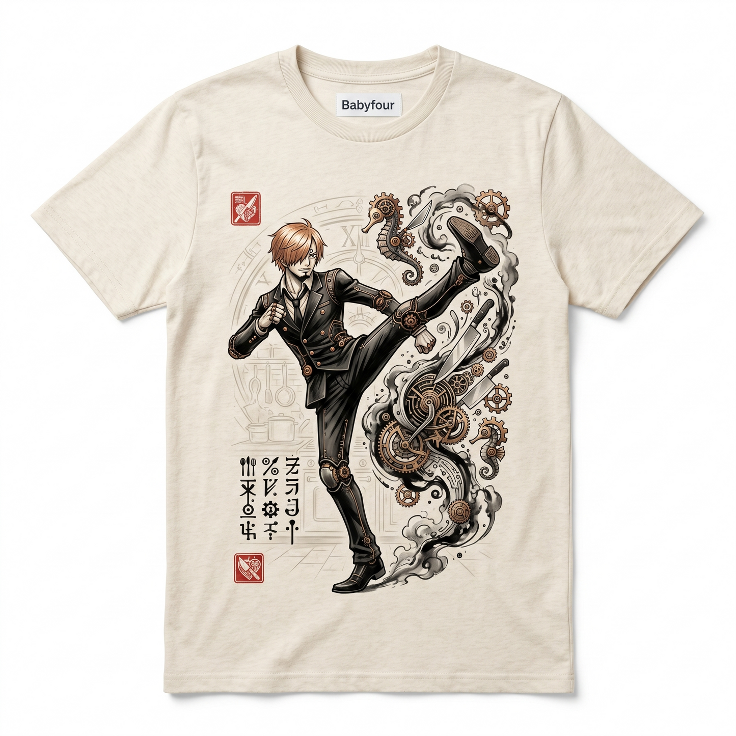Vintage Pirate Chef Anime Shirt, Black Leg Martial Arts Graphic Unisex T-Shirt