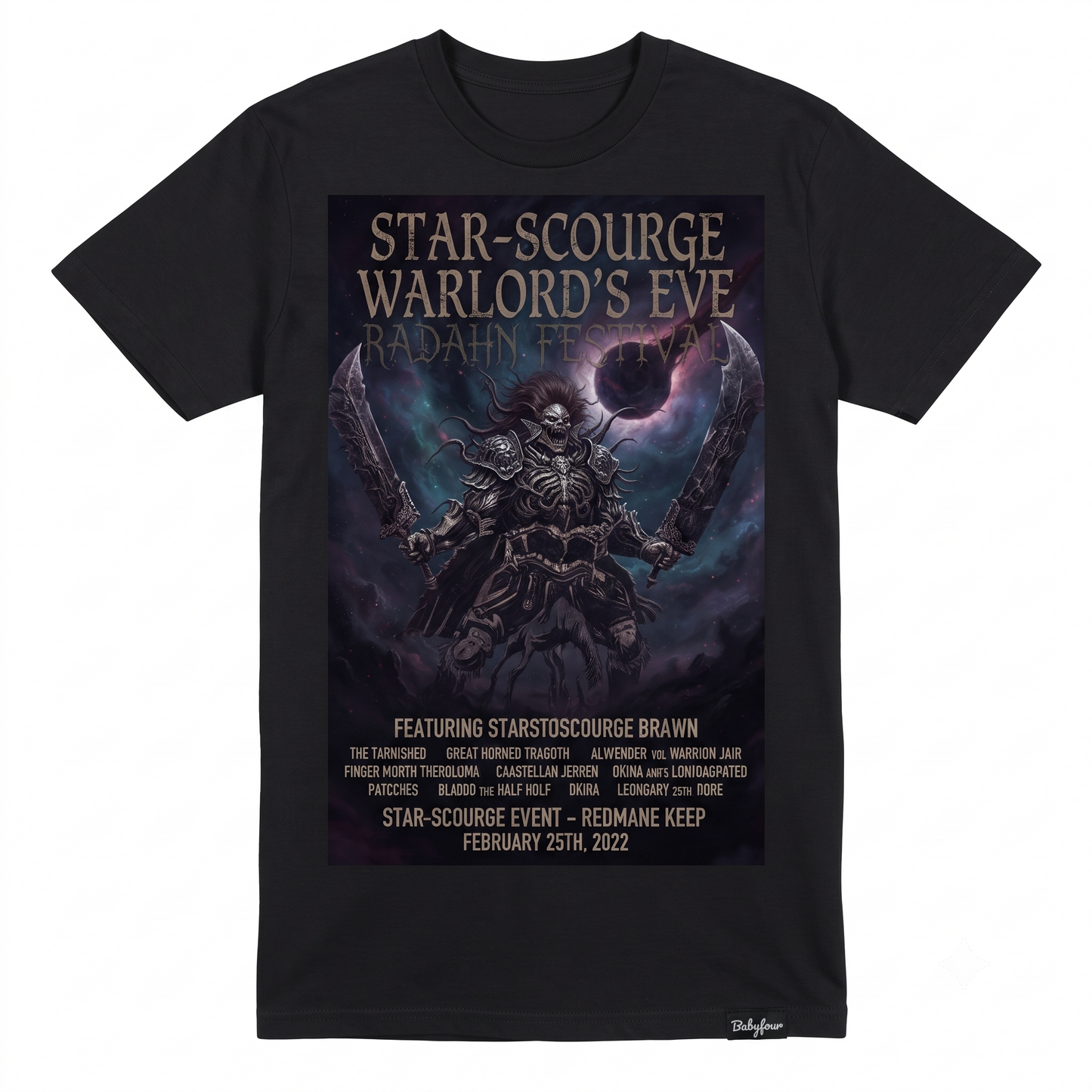 Dark Fantasy General Warrior Graphic Tee - Elden Ring Inspired Unisex T-shirt