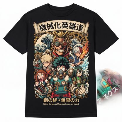 Heroic Academy Anime Inspired Graphic Tee, Casual Graphic T-Shirt, Streetwear Style Top