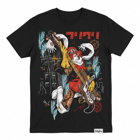 Vintage Pink Hair Anime Girl Graphic Tee - Retro Space Investigator Synth Rock Unisex T-Shirt