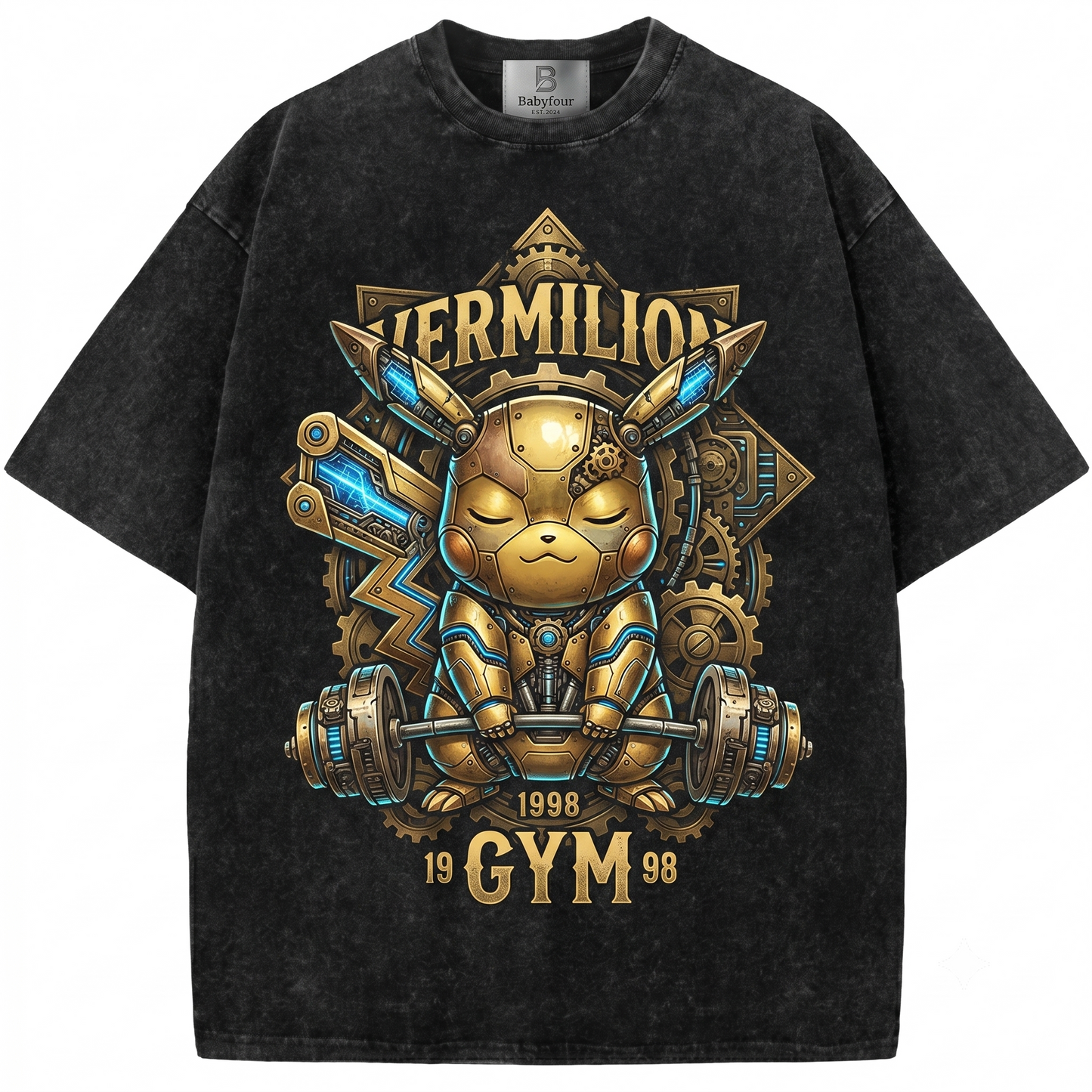 Vermilion Electric Mouse Gym 1998 Vintage Bootleg Retro Heavyweight Cotton Unisex T-shirt