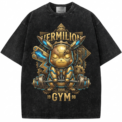 Vermilion Electric Mouse Gym 1998 Vintage Bootleg Retro Heavyweight Cotton Unisex T-shirt