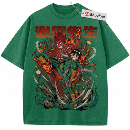 Vintage Bushy Brow Sensei and Student Retro Anime Green Unisex T-Shirt