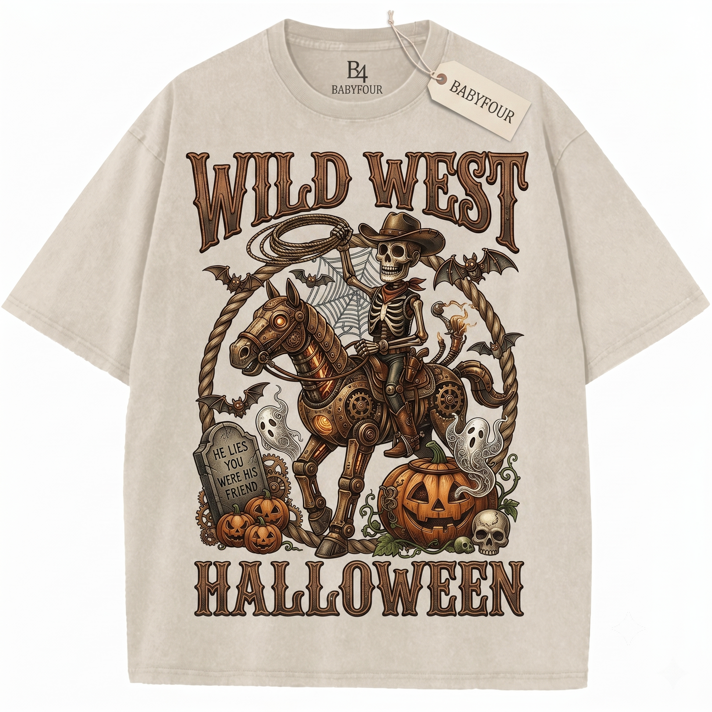 Retro Cowboy Sheriff Halloween Cartoon Unisex T-Shirt