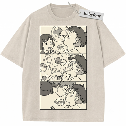 Retro Anime Magic Fish Girl Vintage Graphic Tee - Aesthetic Cute Goldfish Princess Unisex T-Shirt