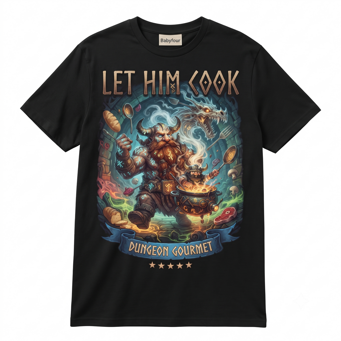 Dungeon Food Enthusiast Cooking Warrior Graphic Unisex T-shirt