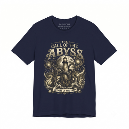 Vintage Cosmic Horror Graphic Tee - Gothic Lighthouse and Ancient Sea Monster Graphic - Eldritch Mythos Aesthetic Gift Unisex T-shirt
