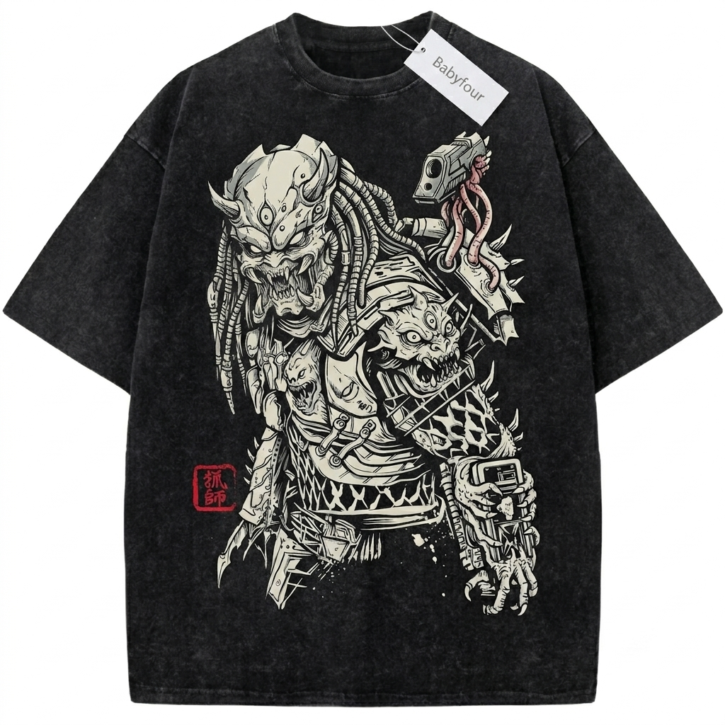 Vintage Sci-Fi Space Monster vs Alien Hunter Graphic Unisex T-Shirt