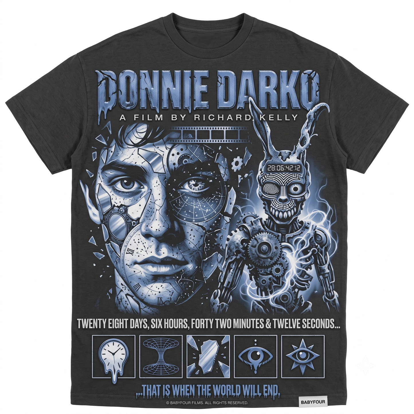 Retro Psychological Thriller Rabbit Mask Graphic Tee  Vintage Cult Film Art Shirt Unisex T-shirt