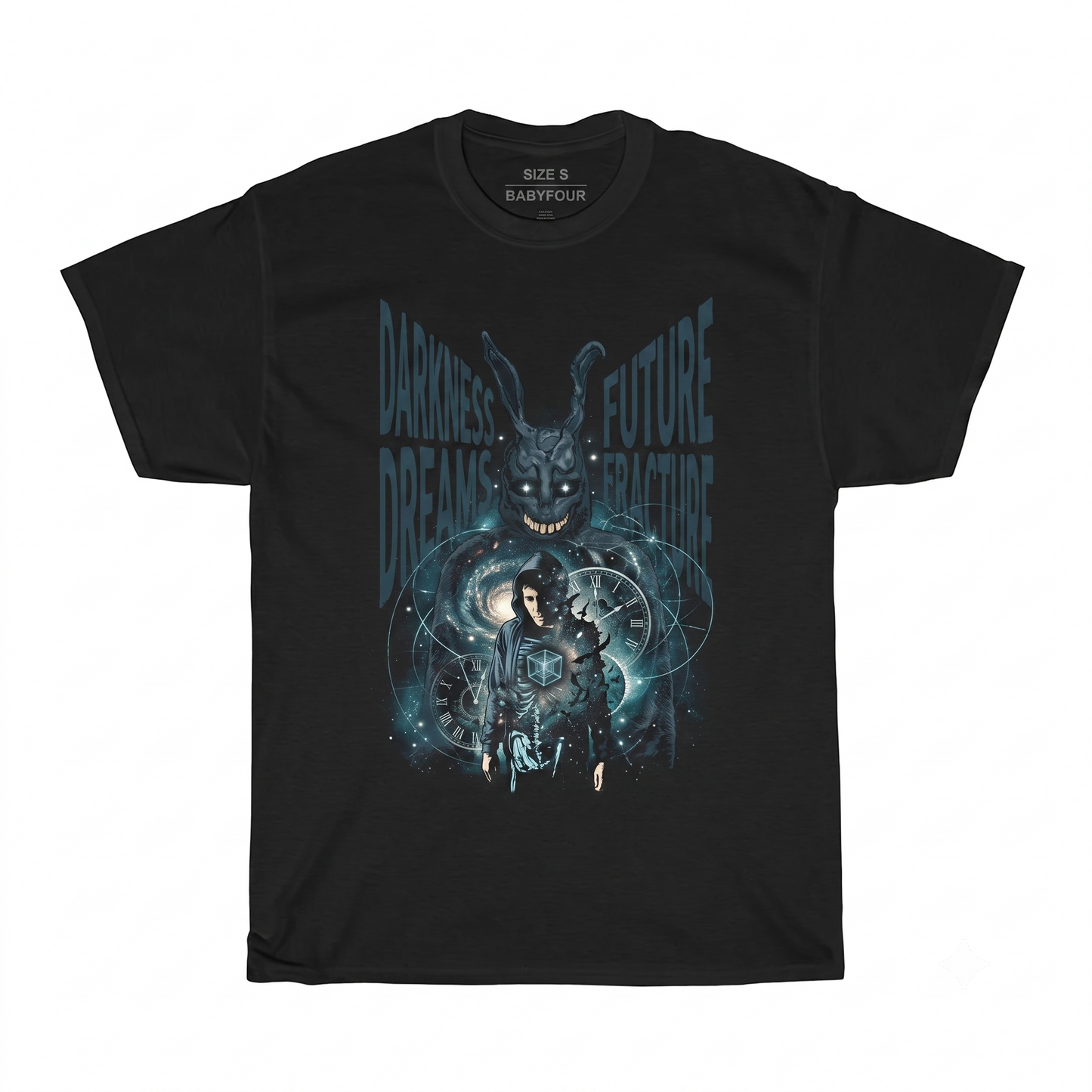 Vintage Cult Classic Time Travel Movie Graphic Tee - Scary Rabbit Silhouette Retro Fashion Unisex T-shirt