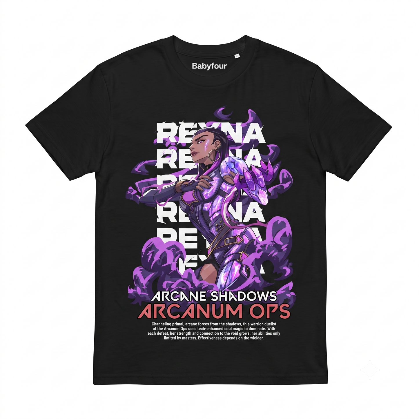 Retro Gaming Character Graphic Tee - Purple Duelist Agent Black T-Shirt for Men and Women