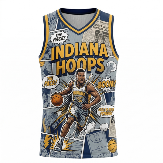 Men's Indianapolis Basketball Heritage Graphic Tank Top - Dynamic Comic Book Style AOP - Unisex Fan Apparel