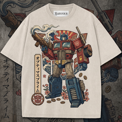 Prime Robot Leader Vintage Tee, 80s Retro Transforming Mecha Graphic Shirt, Sci-Fi Movie Fan Apparel, Unisex Tshirt