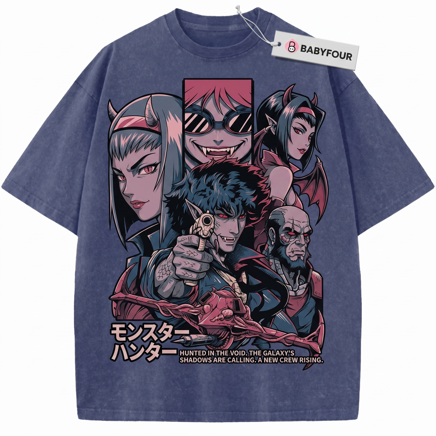 Vintage Japanese Animation Cowboy Jazz Ship Graphic Tee - Nostalgic Otaku Cyberpunk Style Unisex Tshirt
