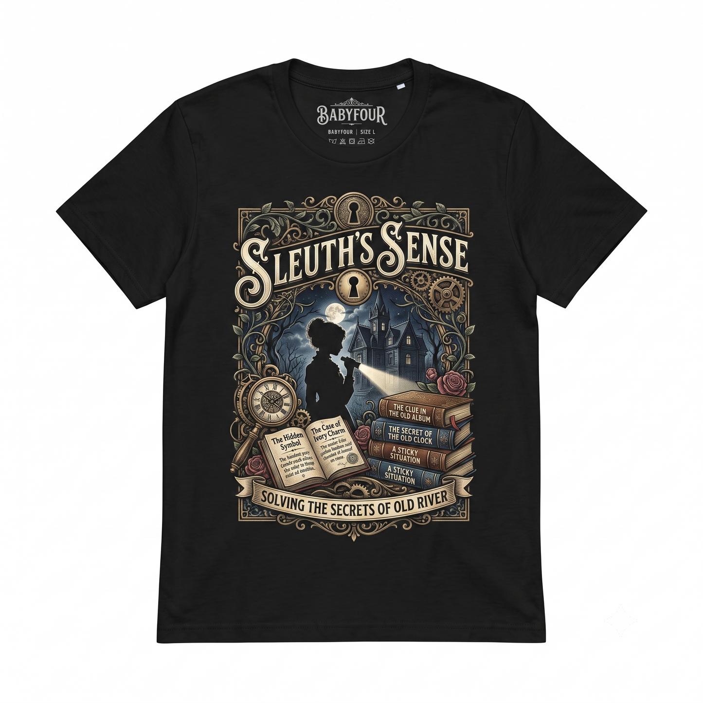 Retro Mystery Book Graphic Tee - Vintage Sleuth Aesthetic Clothing, Dark Academia Bookish Gift - Unisex T-shirt