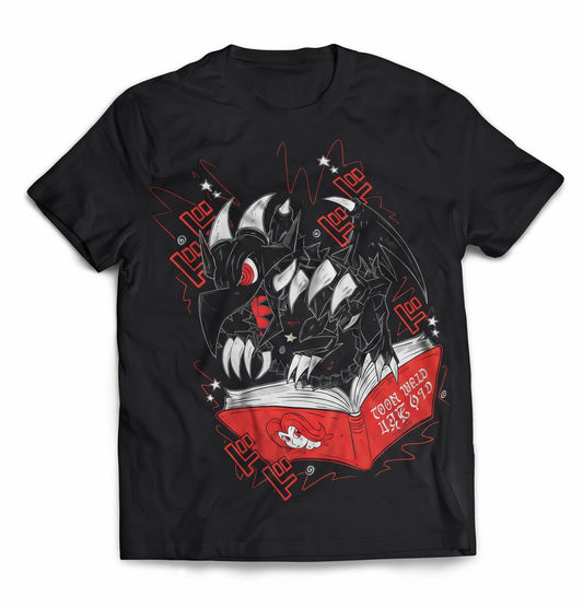 Dark Fantasy Dragon Graphic T-Shirt, Japanese Anime Inspired Streetwear, Unisex Cotton Crewneck Tee