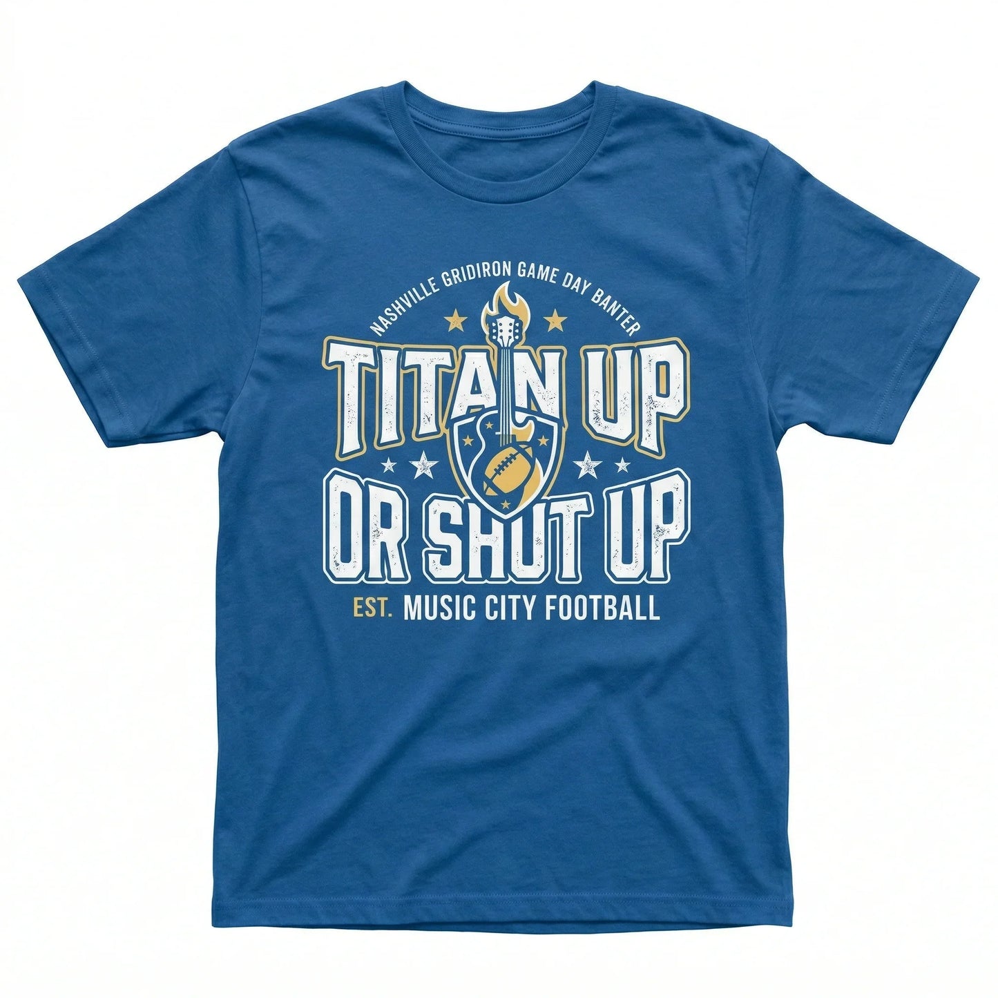 Nashville Football Fan Gear - "Titan Up or Shut Up" Slogan Apparel | Funny Game Day T-Shirt, Hoodie, Sweatshirt