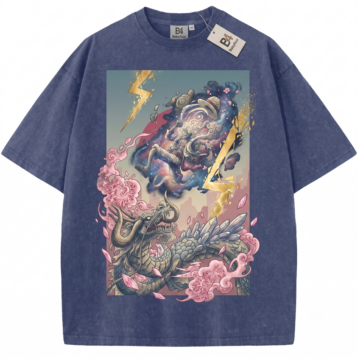 Anime Pirate Captain vs Dragon Emperor Vintage Graphic Tee - Retro Manga Graphic Unisex T-Shirt