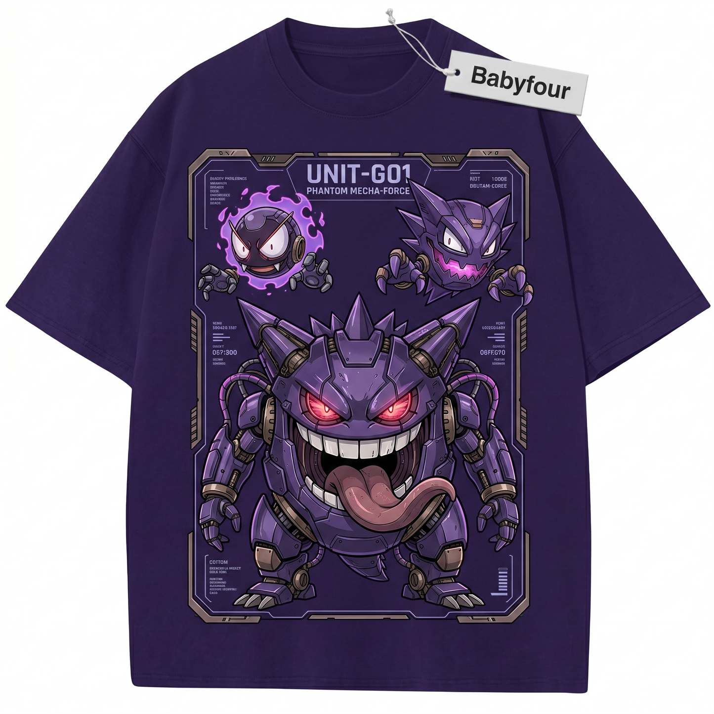 Vintage Purple Phantom Ghost Graphic Unisex T-Shirt - Retro 90s Anime Monster Style Tee