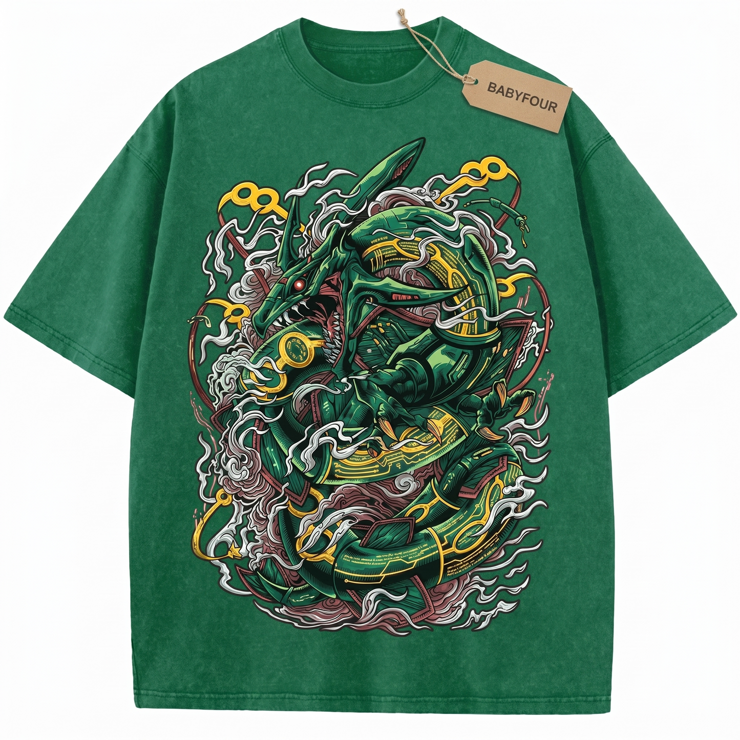 Legendary Emerald Sky Dragon Vintage T-Shirt, Retro Japanese Anime Monster Graphic Tee, Unisex Tshirt
