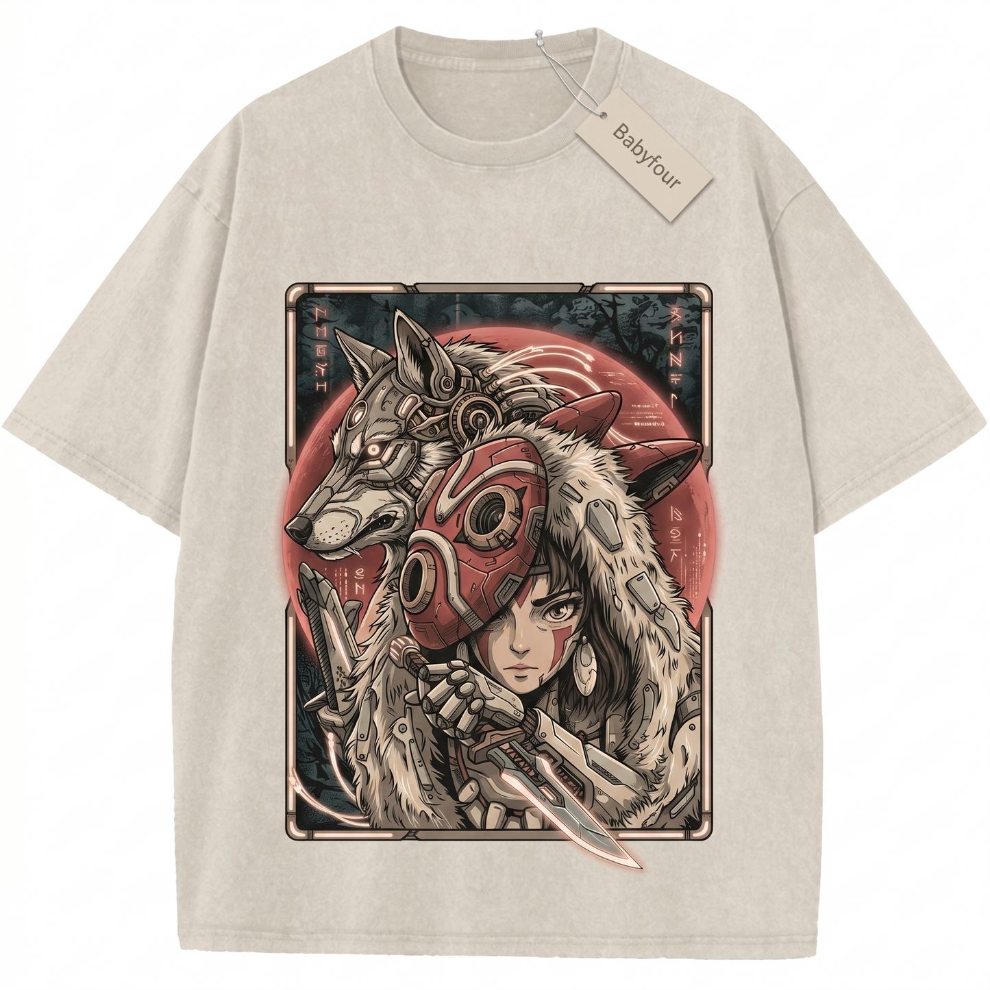 Vintage Wolf Princess Forest Spirit Anime Unisex T-Shirt - Retro Japanese Animation Graphic Tee