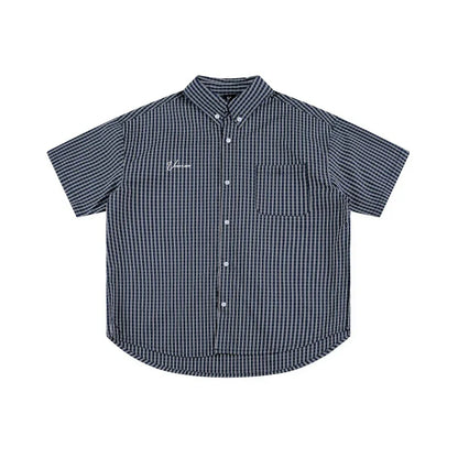 Plaid shirt men's and women's silhouette shirt