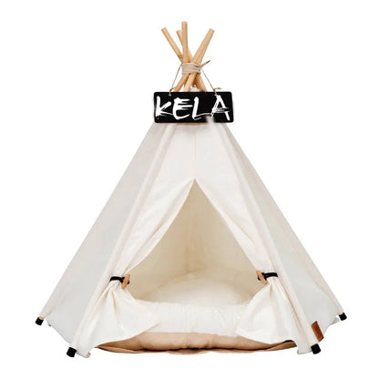 Pet Tent House Cat Bed Portable Teepee With Thick Cushion And 6 Colors Available For Dog Puppy Excursion Outdoor Indoor