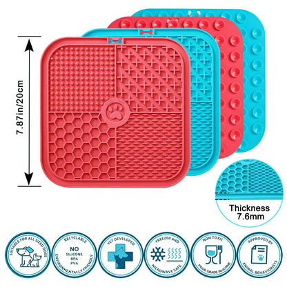 Pet Licking Pad New Pet Food Utensils Dog Slow Food Pad Placemat Sucker Slow Food Pad Dog Licking Pad