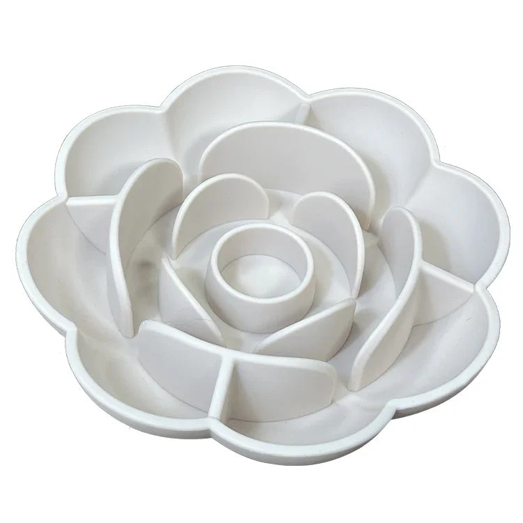 New Portable Dog Bowl Pet Feeder Licking Silicone Dog Bowl Slow Feeder Flower