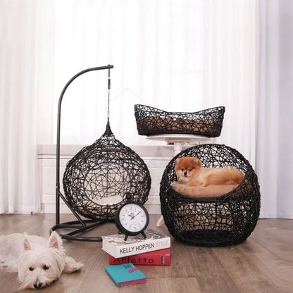 Pet Basket Net Red Cat Hammock Rattan Chair All Season Universal Cat Bed Small Dog Swing Cradle Cat Nest Climbing Frame