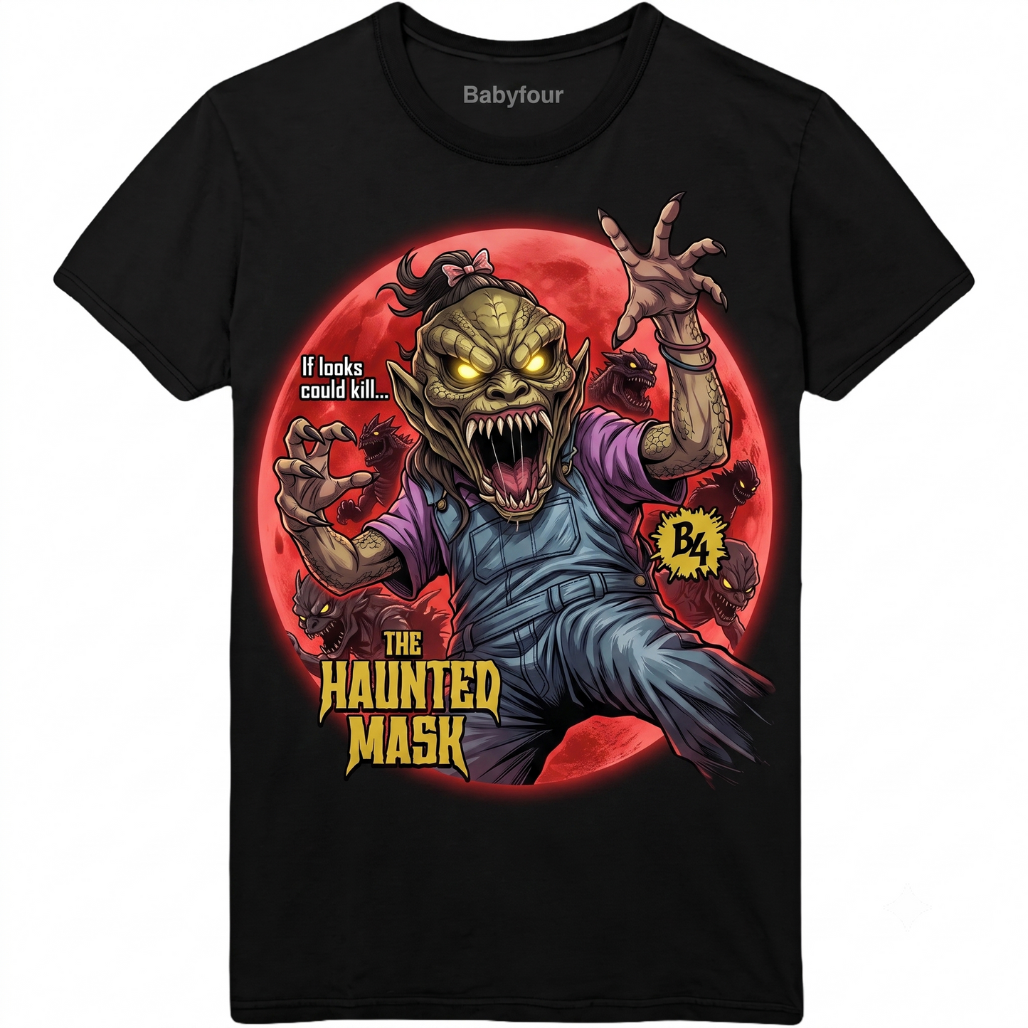 Vintage 90s Kids Horror Novel Spooky Haunted Mask Graphic Tee - Retro Creepy Halloween Costume Apparel - Unisex T-shirt