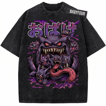 Vivid Purple Ghost Monsters Graphic Shirt - Vintage 1990s Anime Fan Streetwear - Unisex T-shirt