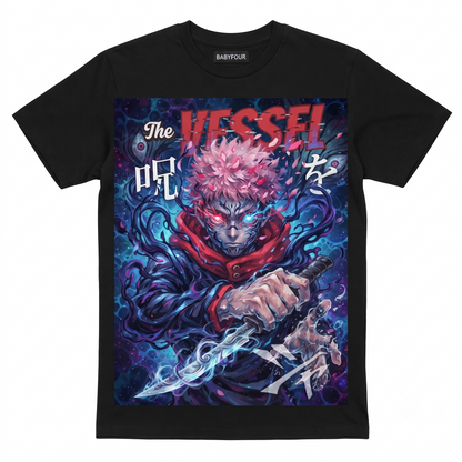 Unisex Graphic T-Shirt, Anime Style Fighter Design, Retro Streetwear Tee, Casual Cotton Crewneck Top