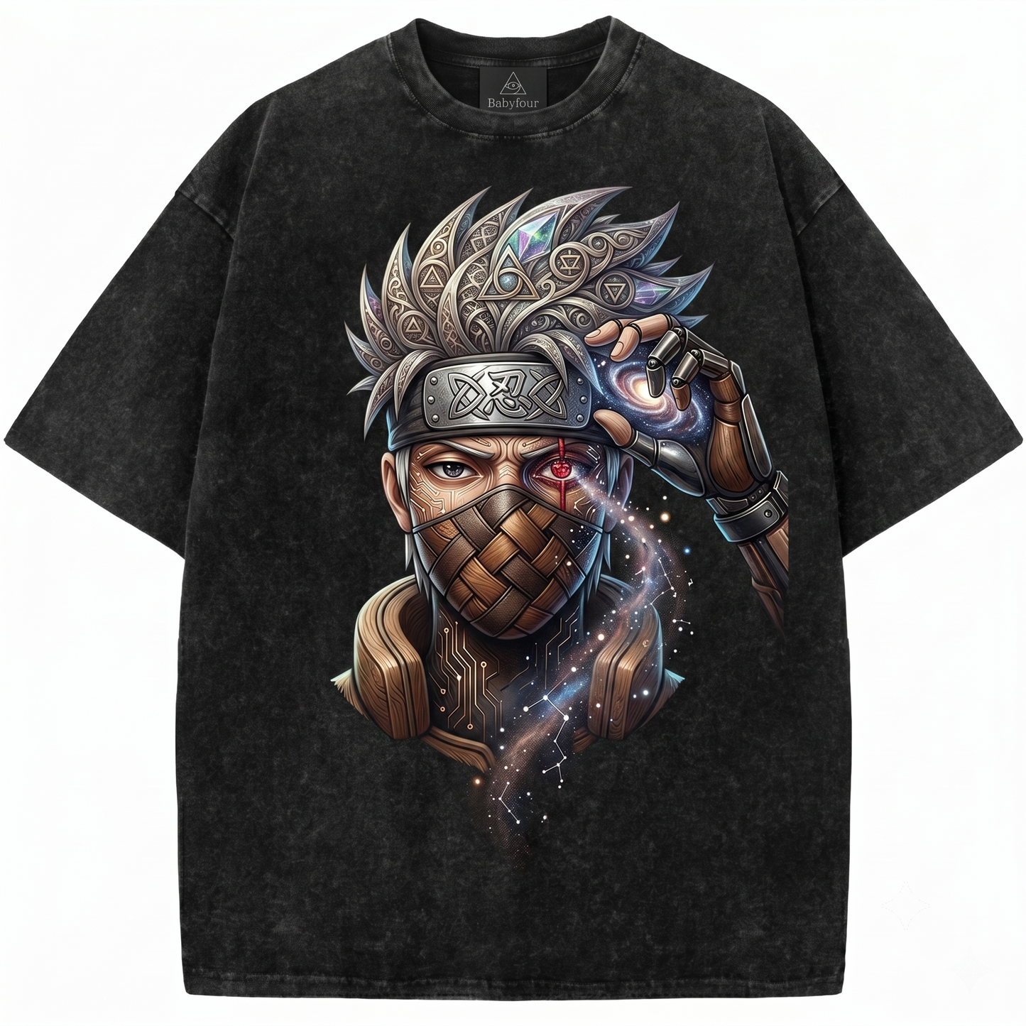 One-Eyed Ninja Copycat Graphic Acid Wash Heavyweight Tee Funny Ninja Gift Unisex T-shirt