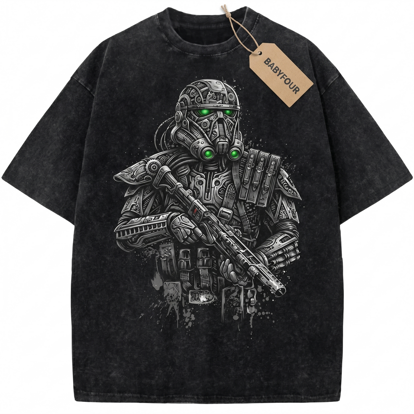 Vintage Dark Galactic Soldier T-Shirt, Retro Sci-Fi Space Armor Graphic Tee, Unisex