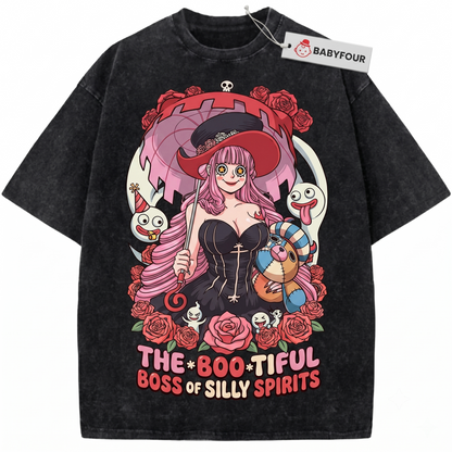 Pink Hair Ghost Princess Vintage Graphic Tee - Retro Anime Gothic Aesthetic Unisex T-shirt