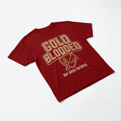 Vintage SF Football Faithful Gear | Gold Blooded Bay Area Gridiron T-Shirt, Hoodie & Sweatshirt