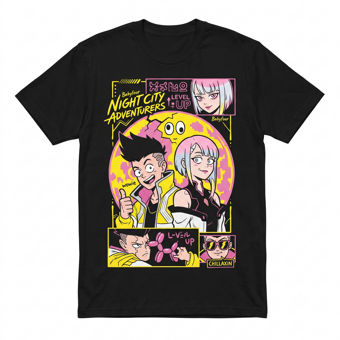 Retro Future Anime Graphic T-Shirt - Japanese Cyberpunk Style Black Tee