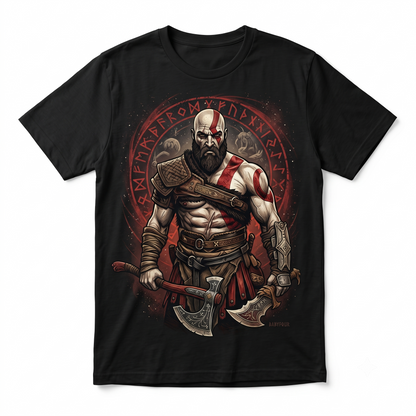 God of War Inspired Omega Symbol Graphic Apparel - Vintage Gaming Unisex T-shirt