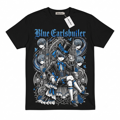 Dark Gothic Butler Vintage Graphic Tee - Japanese Anime Fan Gift Unisex T-shirt